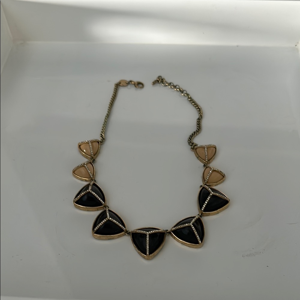 Chic Black and Gold Triangle Necklace